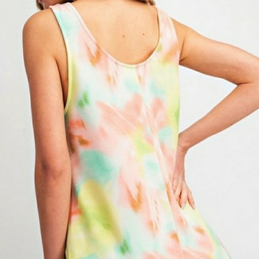 Lime and Peach 2-Piece Tie Dye Short Set - Picture 11 of 12